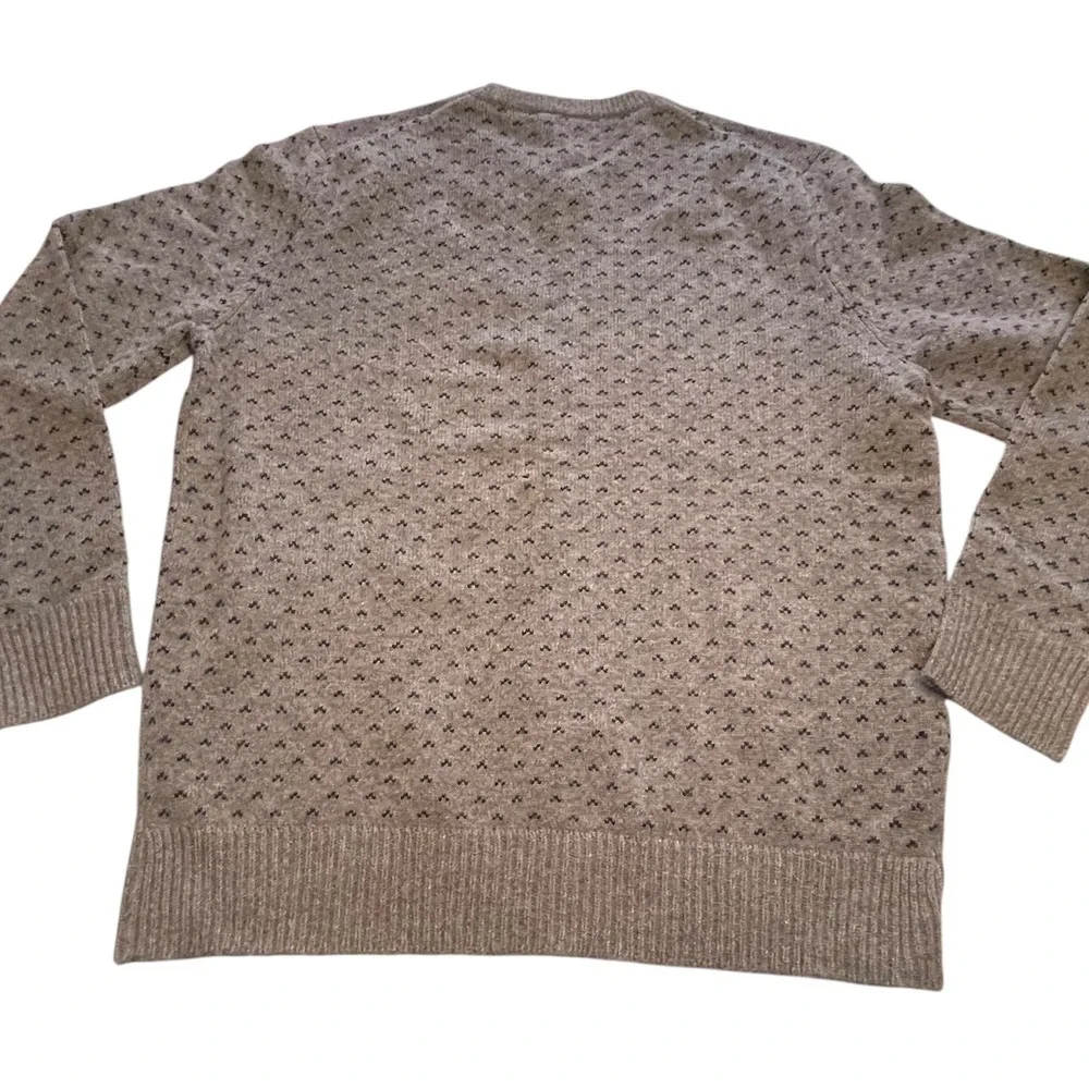 FLAWS  J. Crew Lambswool All Over Print Crewneck Sweater Mens Size XL Preppy New